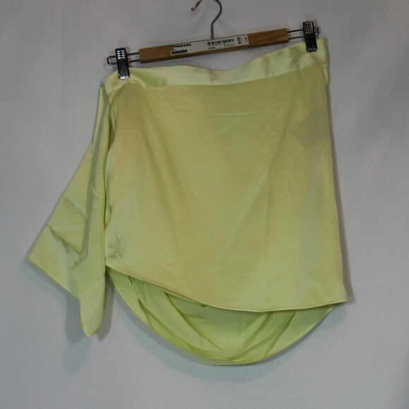 NWT Ciao Sea Draped Silk Skirt mini yellow side zapper size Large (European) - Picture 5 of 11
